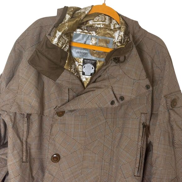 Burton The White Collection Snow Jacket Coat Plaid Brown L bv - Picture 2 of 12
